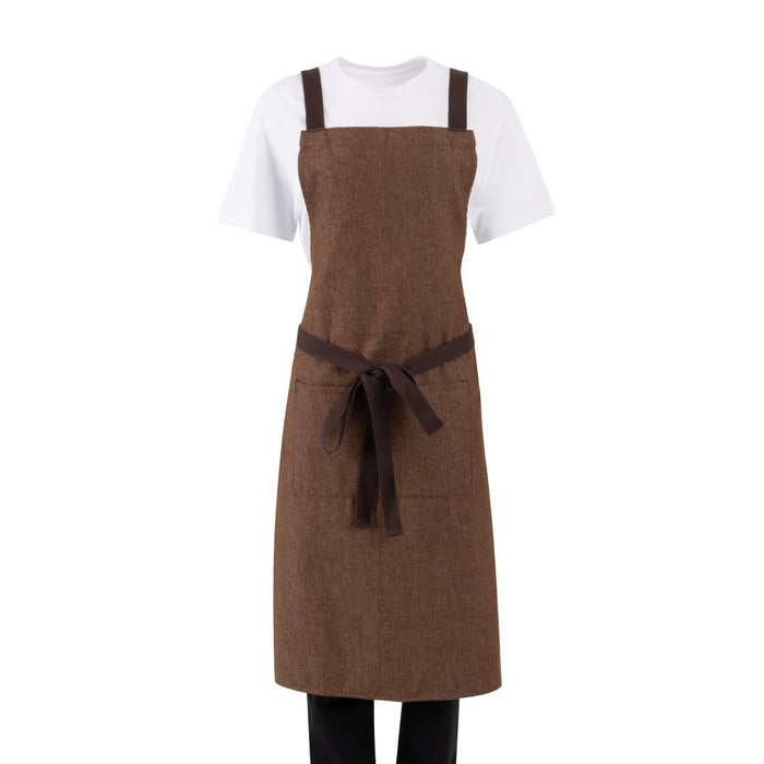 Southside X-Cross Back Bib Apron Denim Tan Southside