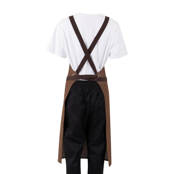 Southside X-Cross Back Bib Apron Denim Tan Southside