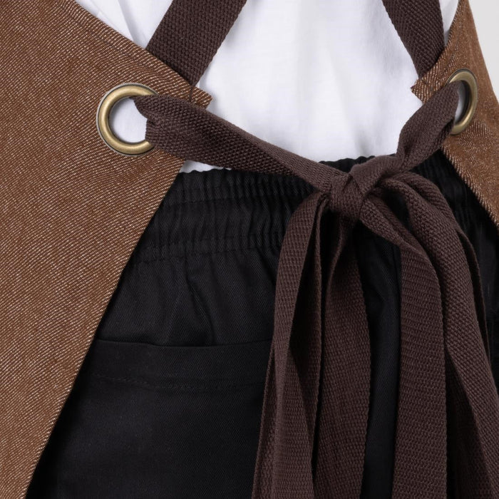 Southside X-Cross Back Bib Apron Denim Tan Southside