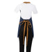 Southside Short Length Bib Apron Denim Blue with Tan Ties Southside