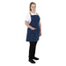 Southside Short Length X-Cross Back Bib Apron Denim Blue with Tan Ties Southside