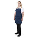 Southside Short Length X-Cross Back Bib Apron Denim Blue with Tan Ties Southside