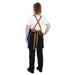 Southside Short Length X-Cross Back Bib Apron Denim Blue with Tan Ties Southside