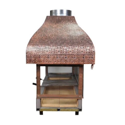 Copper Turkish BBQ Charcoal Grill With Glass – 100cm Bakir Camli Ocakbasi Mangal Canmac Catering Equipment