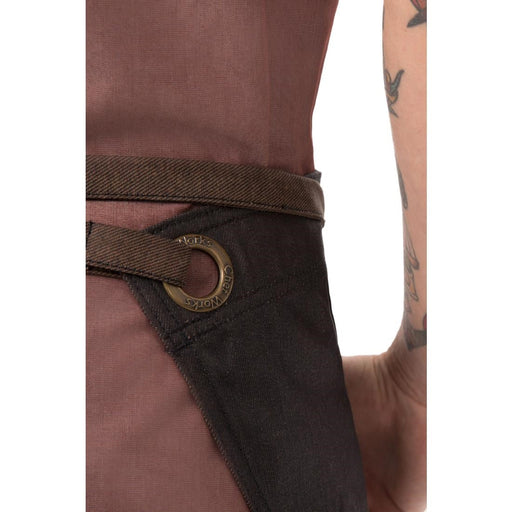 Chef Works Urban Wet Look Boulder Half Bistro Apron Brown Black Chef Works Urban