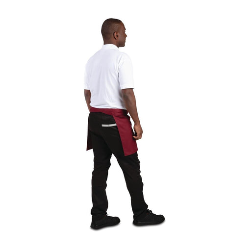 Whites Short Bistro Apron Burgundy Whites Chefs Clothing