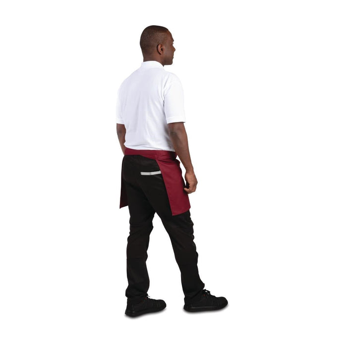 Whites Short Bistro Apron Burgundy Whites Chefs Clothing