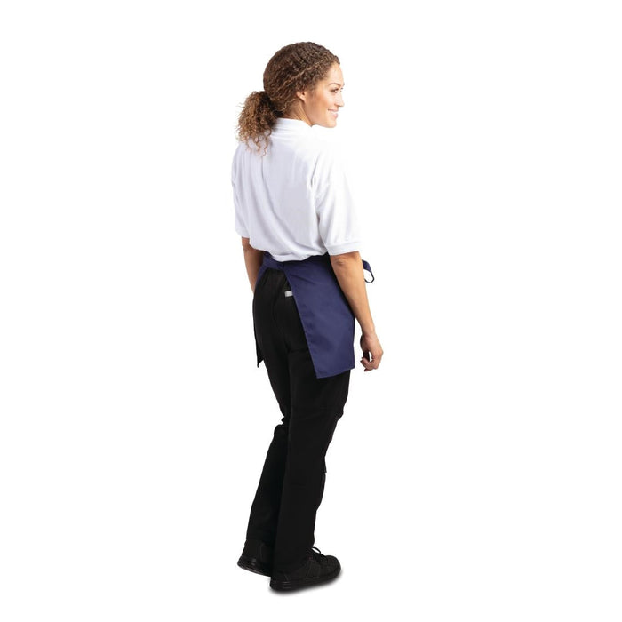 Whites Short Bistro Apron Navy Blue Whites Chefs Clothing