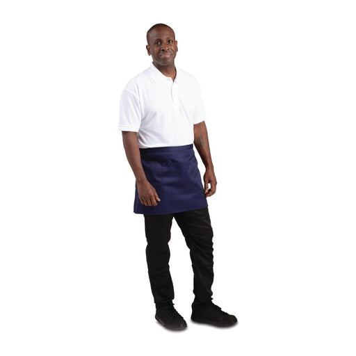 Whites Short Bistro Apron Navy Blue Whites Chefs Clothing