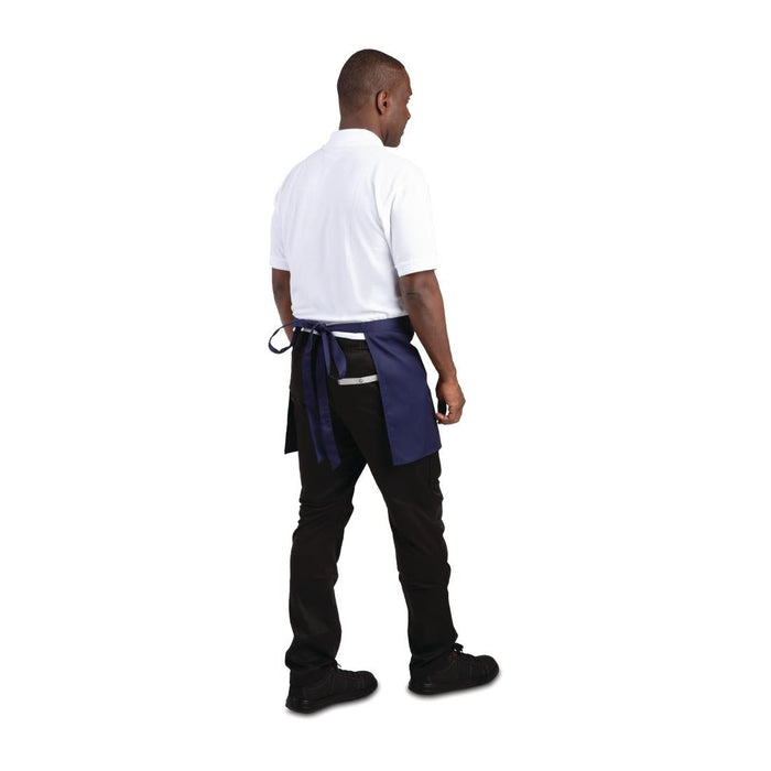 Whites Short Bistro Apron Navy Blue Whites Chefs Clothing