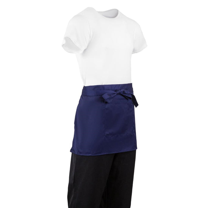Whites Short Bistro Apron Navy Blue Whites Chefs Clothing