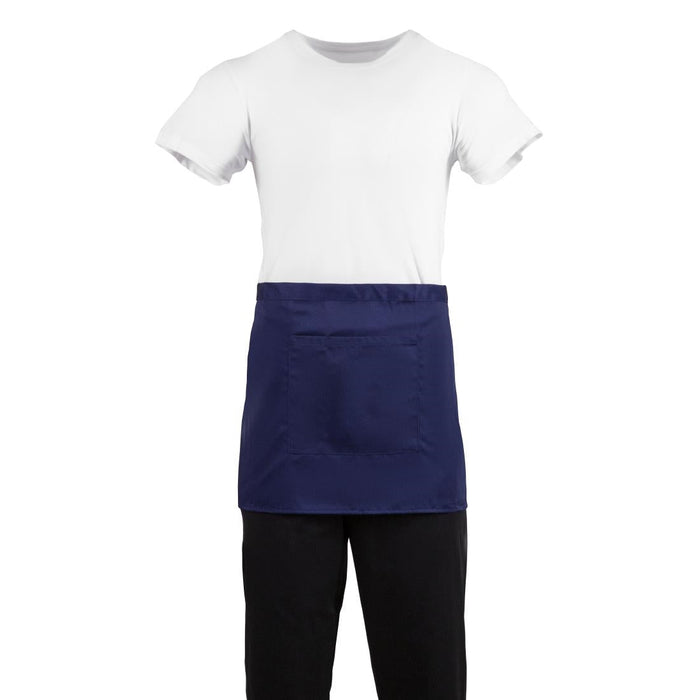 Whites Short Bistro Apron Navy Blue Whites Chefs Clothing