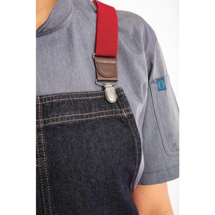 Chef Works Urban Berkeley Denim Brace Bib Apron Dark Indigo Chef Works Urban