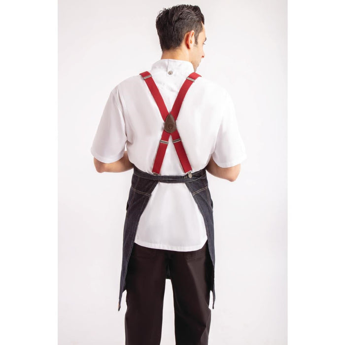 Chef Works Urban Berkeley Denim Brace Bib Apron Dark Indigo Chef Works Urban