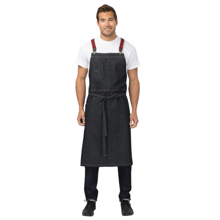 Chef Works Urban Berkeley Denim Brace Bib Apron Dark Indigo Chef Works Urban