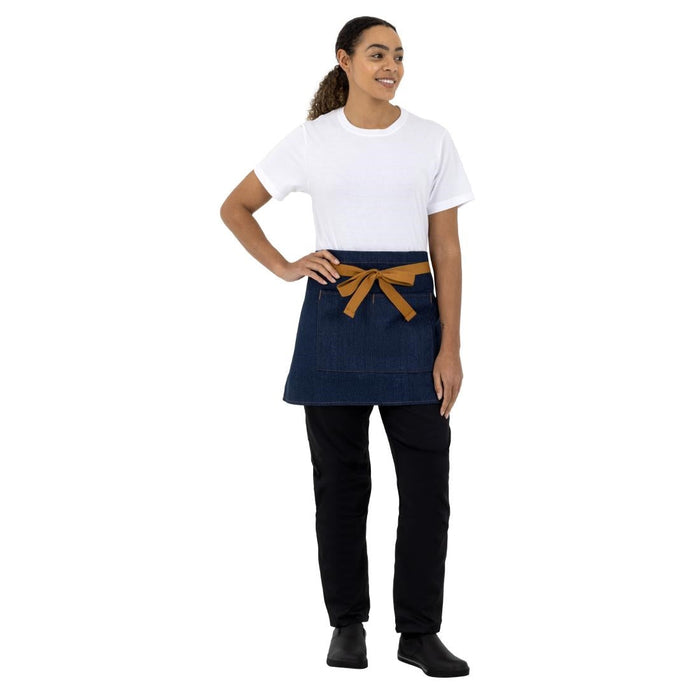 Southside Waist Apron Denim Blue Tan Ties Southside