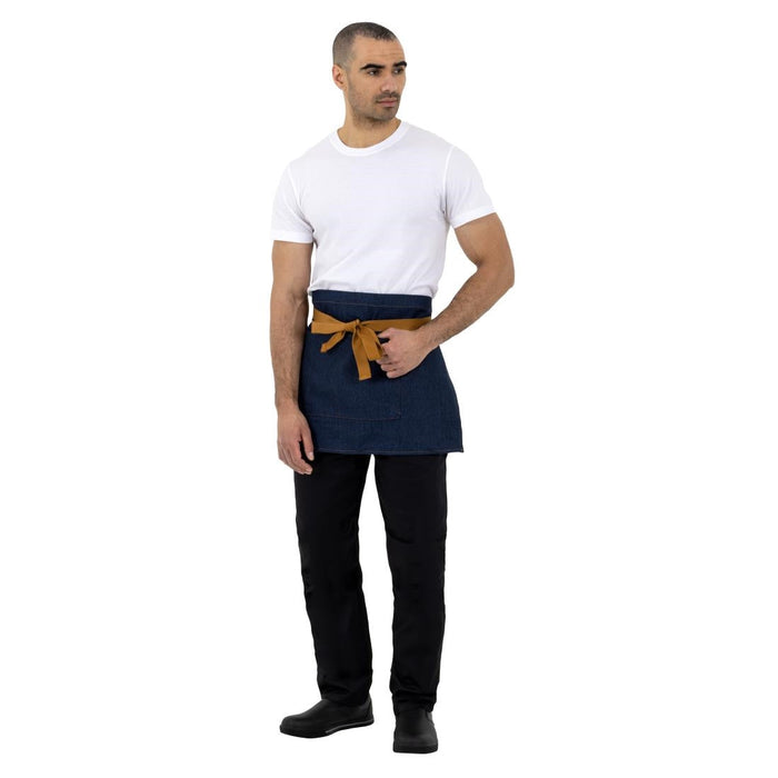 Southside Waist Apron Denim Blue Tan Ties Southside