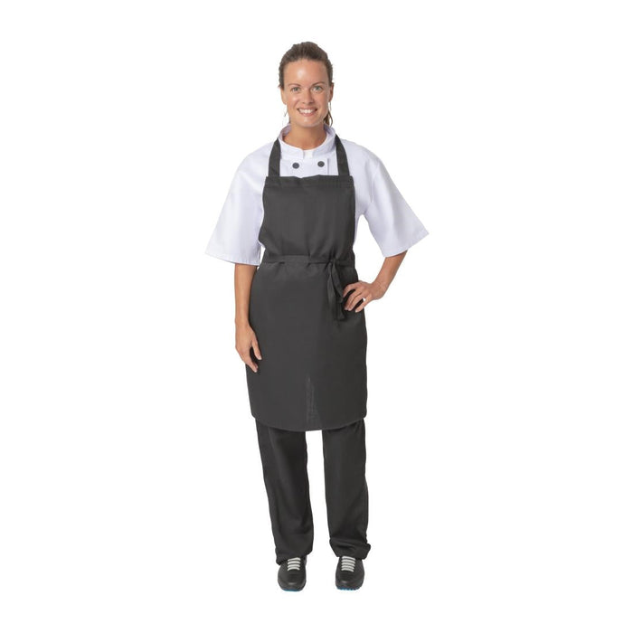 Nisbets Essentials Bib Aprons Polycotton Black (2 pack) Nisbets Essentials