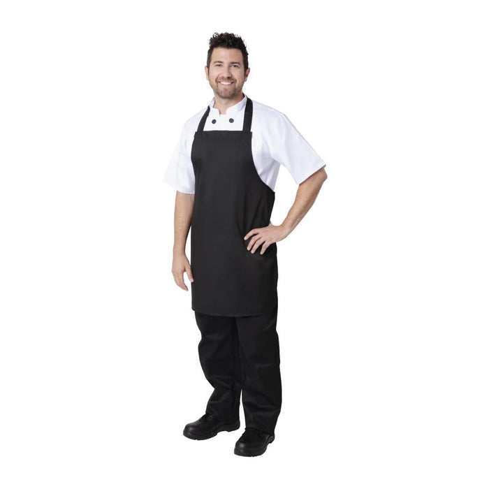 Nisbets Essentials Bib Aprons Polycotton Black (2 pack) Nisbets Essentials