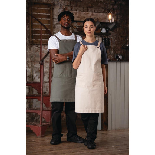 Southside Cotton Canvas Bib Apron Stone Southside