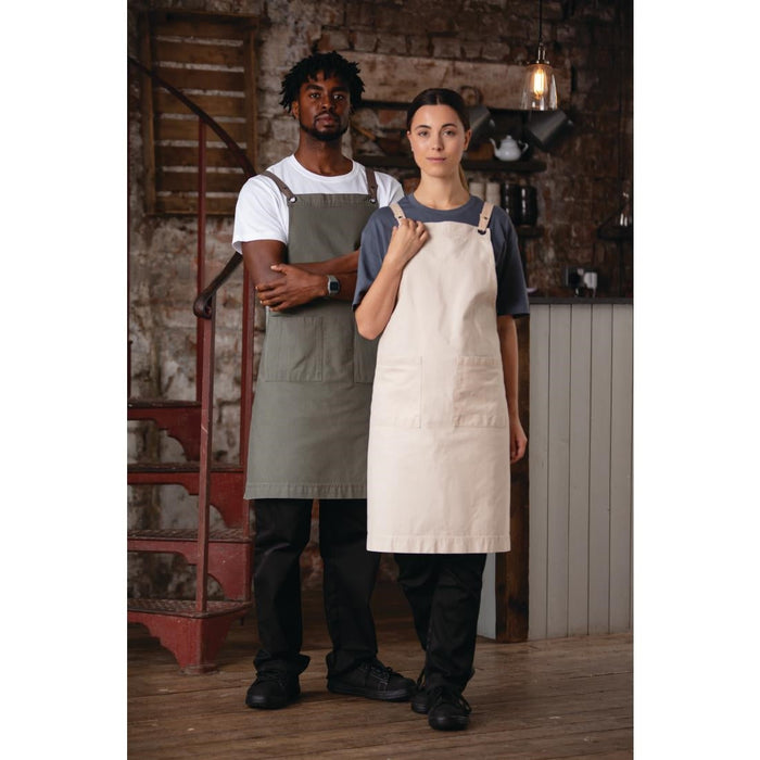 Southside Cotton Canvas Bib Apron Khaki Southside