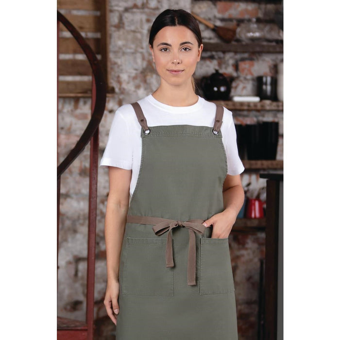 Southside Cotton Canvas Bib Apron Khaki Southside