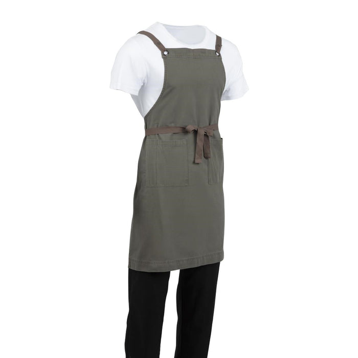 Southside Cotton Canvas Bib Apron Khaki Southside