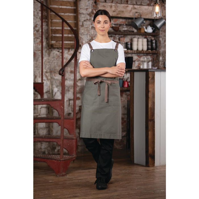 Southside Cotton Canvas Bib Apron Khaki Southside