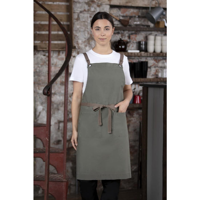 Southside Cotton Canvas Bib Apron Khaki Southside