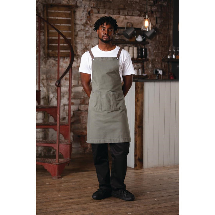 Southside Cotton Canvas Bib Apron Khaki Southside