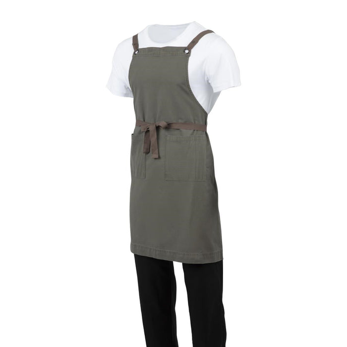 Southside Cotton Canvas Bib Apron Khaki Southside