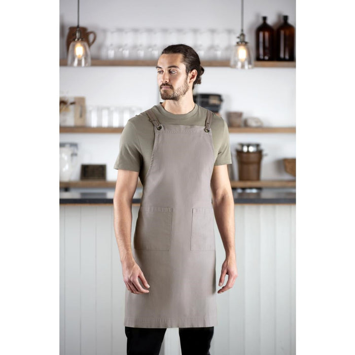 Southside Cotton Canvas Bib Apron Washed Grey Southside