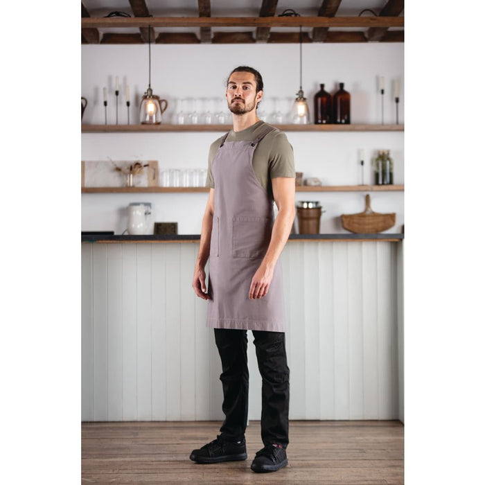 Southside Cotton Canvas Bib Apron Washed Grey Southside