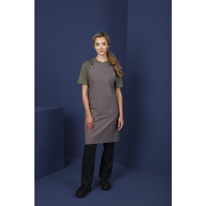 Southside Cotton Canvas Bib Apron Washed Grey Southside