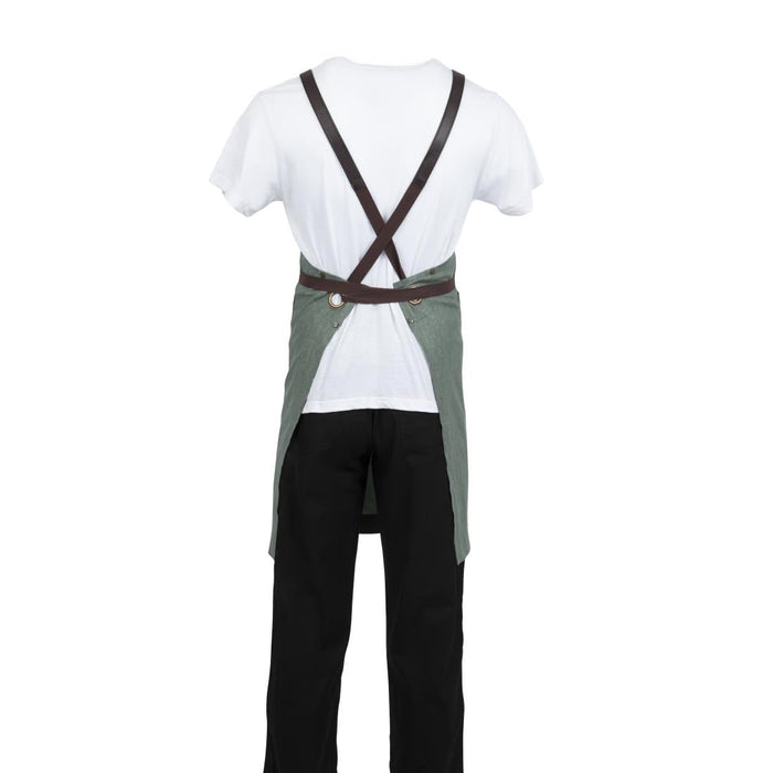 Southside Linen Blend Bib Apron Forest Green Southside