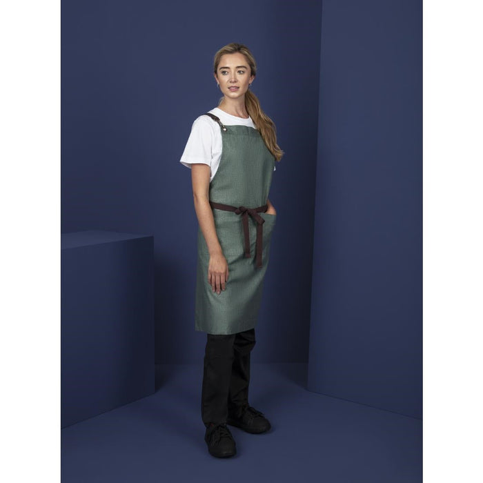 Southside Linen Blend Bib Apron Forest Green Southside