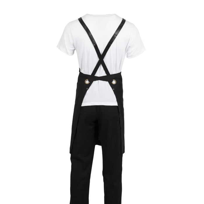Southside Linen Blend Bib Apron Black Southside