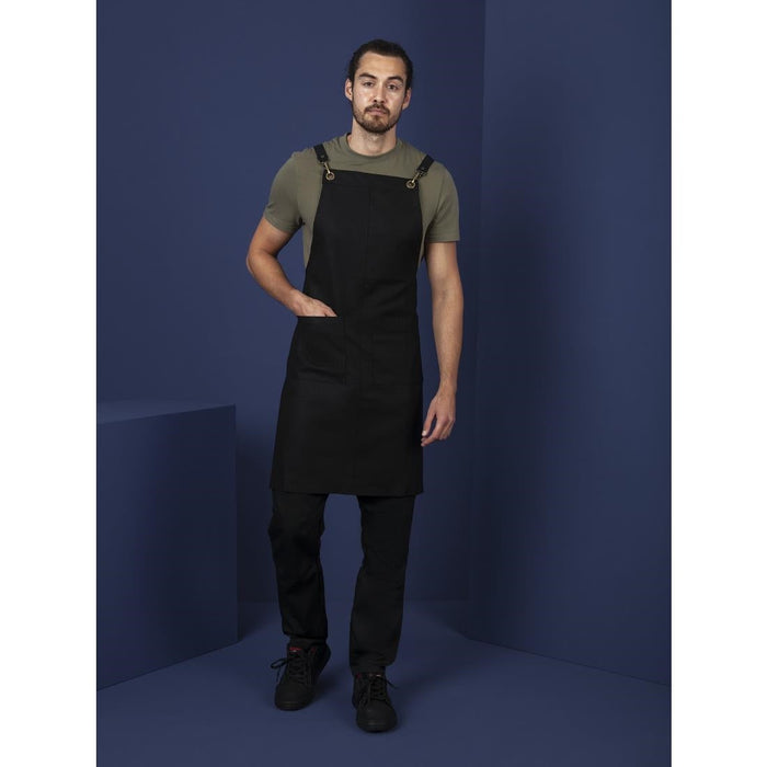 Southside Linen Blend Bib Apron Black Southside
