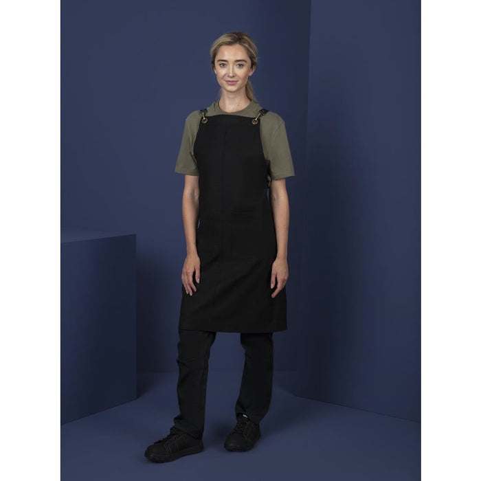 Southside Linen Blend Bib Apron Black Southside