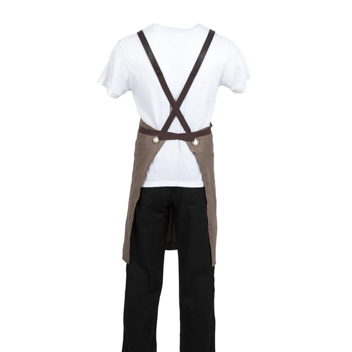 Southside Linen Blend Bib Apron Chocolate Southside