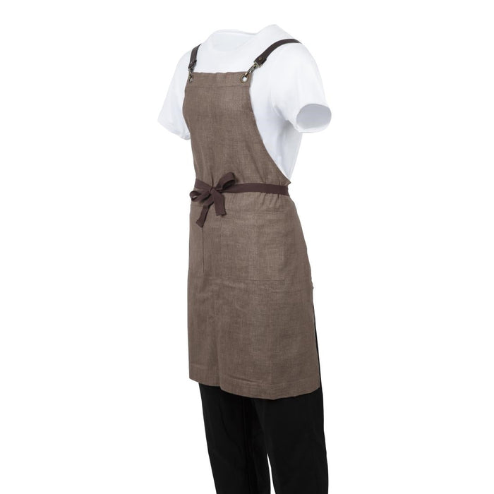Southside Linen Blend Bib Apron Chocolate Southside