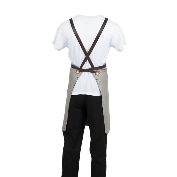 Southside Linen Blend Bib Apron Grey Southside