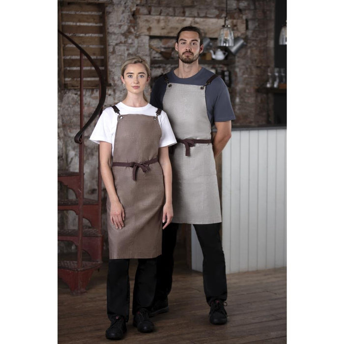 Southside Linen Blend Bib Apron Grey Southside