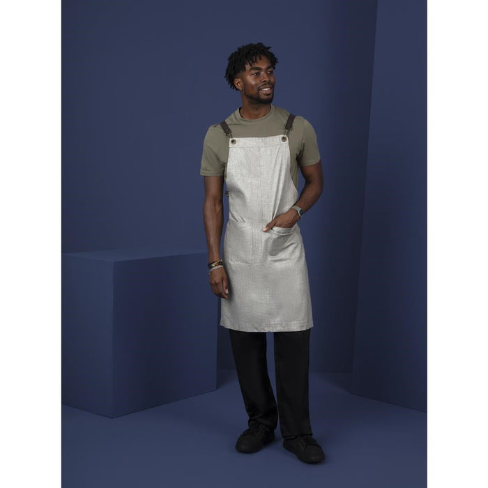 Southside Linen Blend Bib Apron Grey Southside