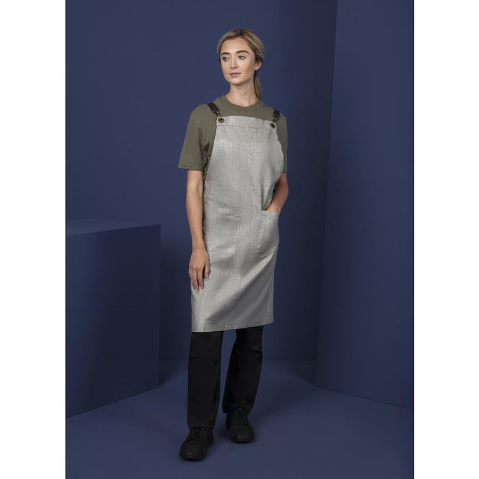 Southside Linen Blend Bib Apron Grey Southside