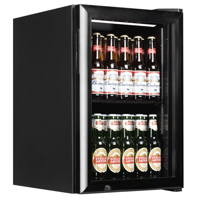 Tefcold BC60 67 Ltr Countertop Single Glass Door Black Display Fridge