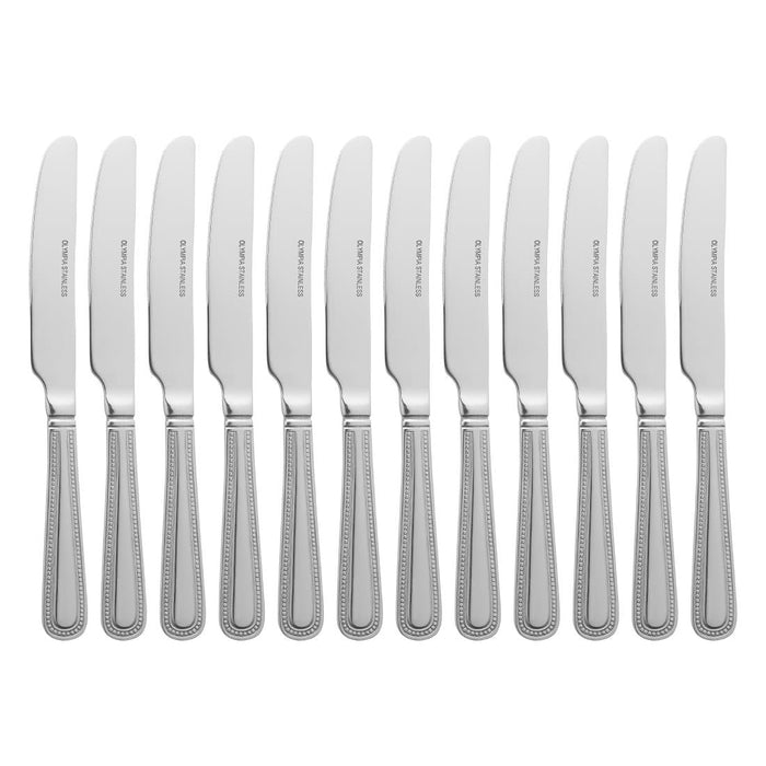 Olympia Bead Solid Handle Dessert Knife (12 Pack) Olympia