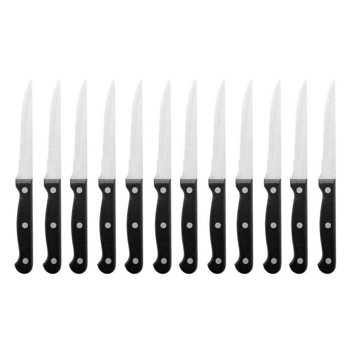 Olympia Serrated Steak Knives Black Handle (12 Pack) Olympia