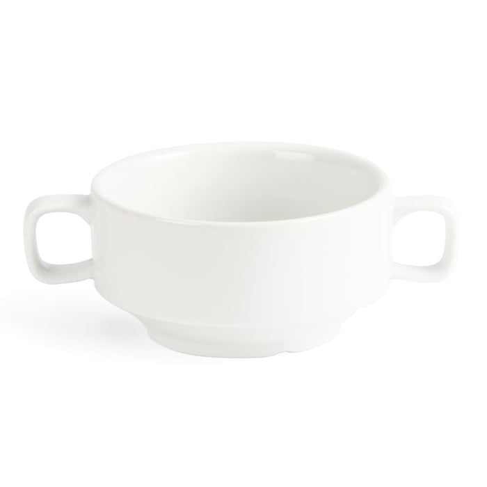 Olympia Whiteware Soup Bowls With Handles 400ml (6 Pack) Olympia