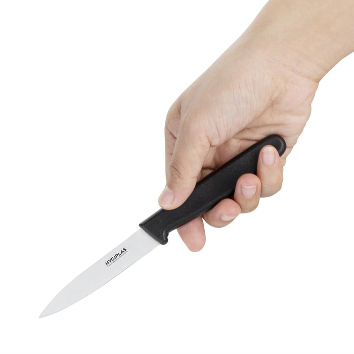 Hygiplas Straight Blade Paring Knife Black 8.5cm Hygiplas